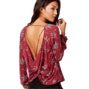 FP Floral Open-Back Top in Red